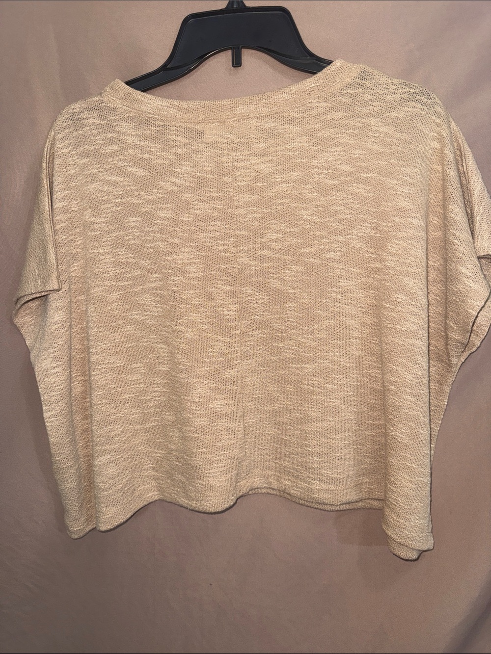 NWOT Women’s oversized Small Zenana Outfitters Boxy Crop Top in Tan Heather - Picture 6 of 6